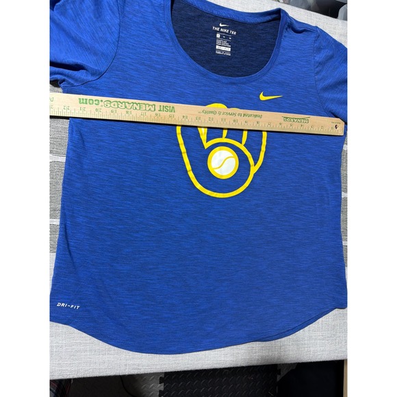 Nike Milwaukee Brewers Dri-FIT Womens Blue Baseball Graphic T-Shirt XL - Picture 3 of 5
